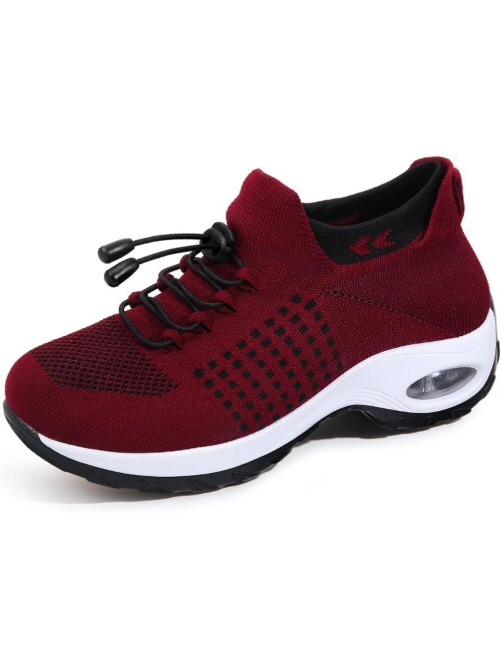 Women's Red Orthopedic Breathable Slip on Trainers Thick Bottom Sneaker Shoes